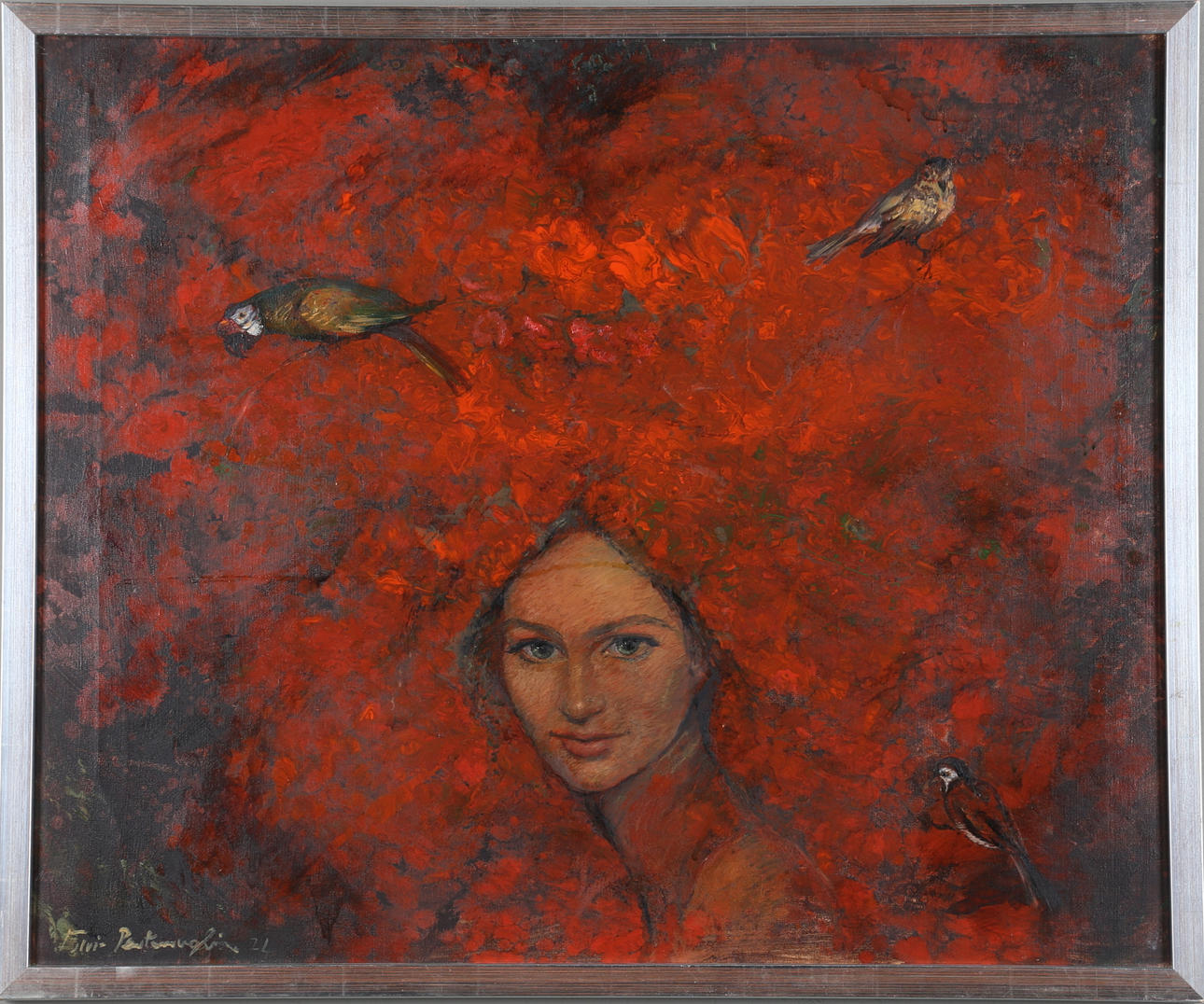 OIDENTIFIERAD KONSTNÄR. olja på duk, otydligt signerad.