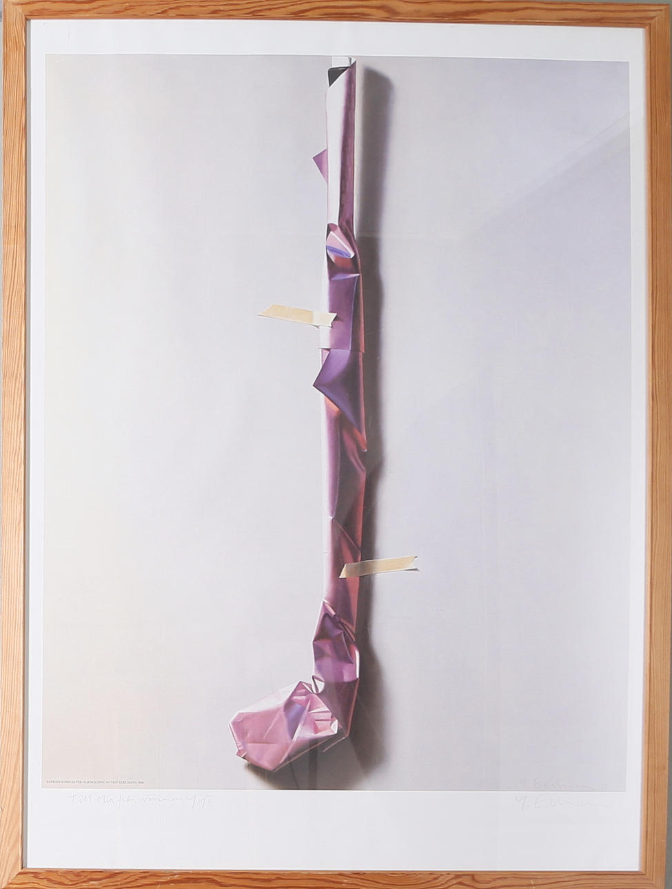 YRJÖ EDELMANN. Reproduktion, komposition, signerad och dedikerad av Yrjö Edelmann.