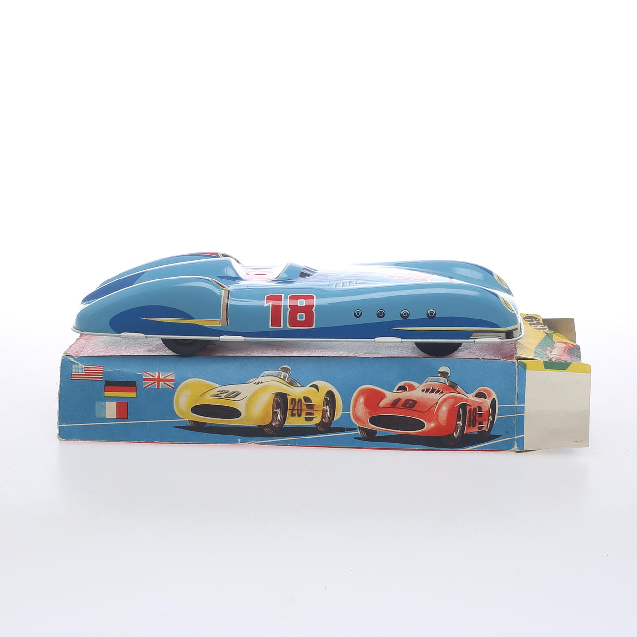 RACERBIL, litograferad plåt, Höfler J H, Västtyskland, 1950-1960-tal.