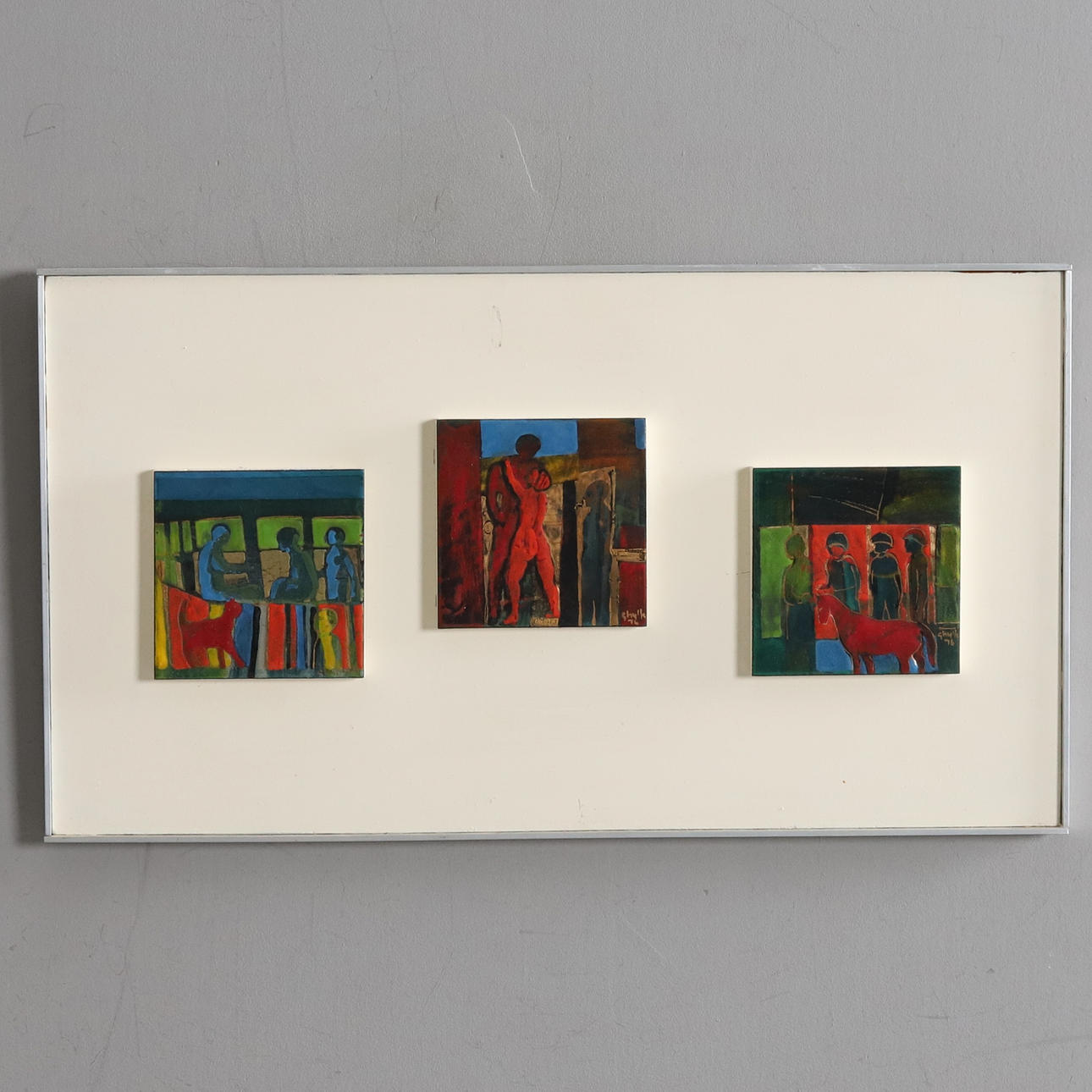 STIG GHYLFE, enamel art, signed, 1976.