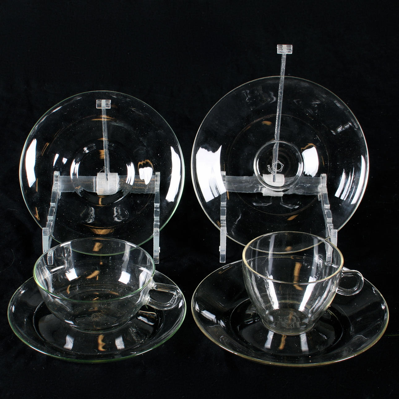 KAFFE-, samt teservis, 44 delar, glas, Jena samt Jenaer, Tyskland.