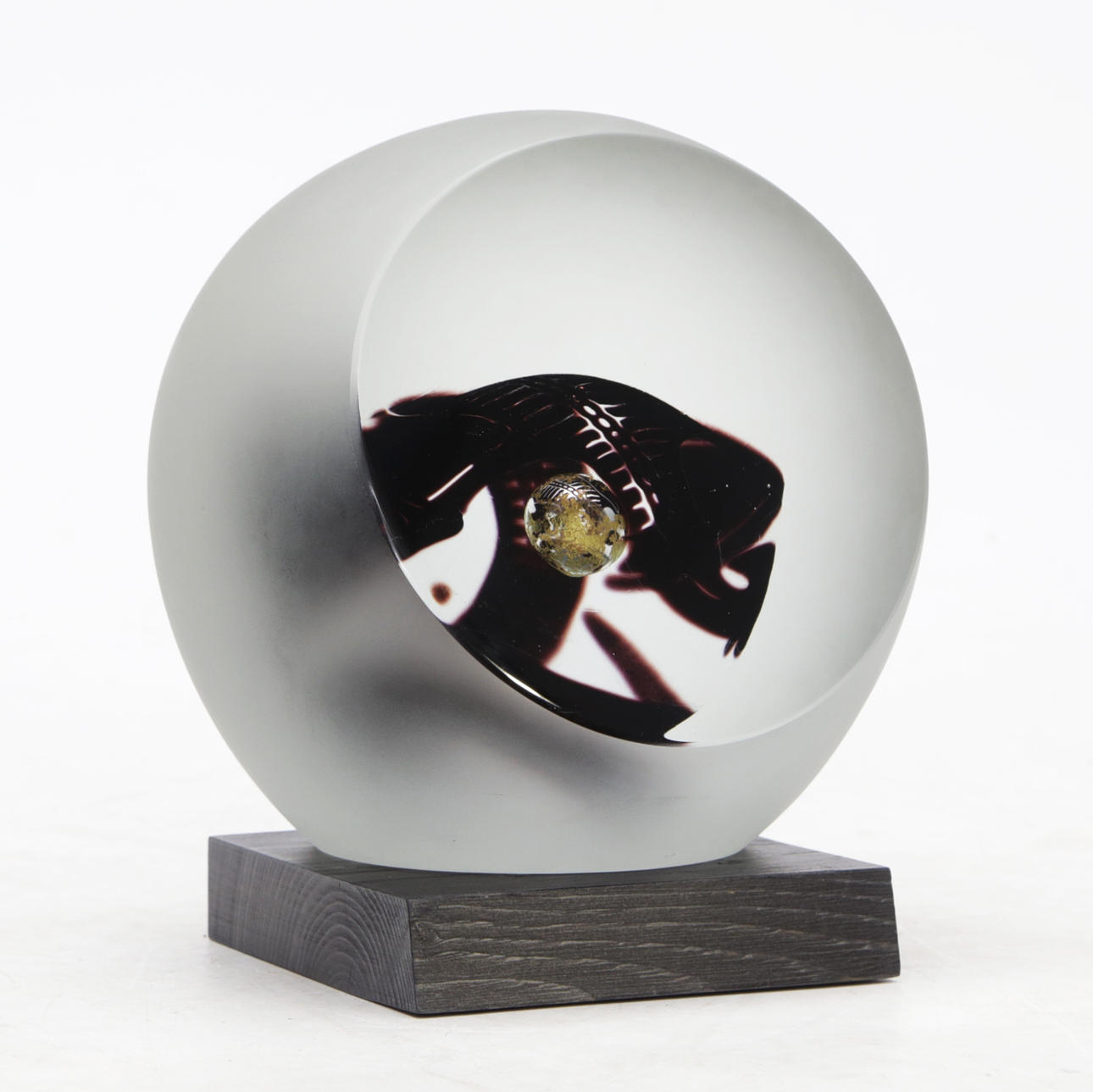 ANDERS SOLFORS. ART GLASS, Graal, unique, signed.