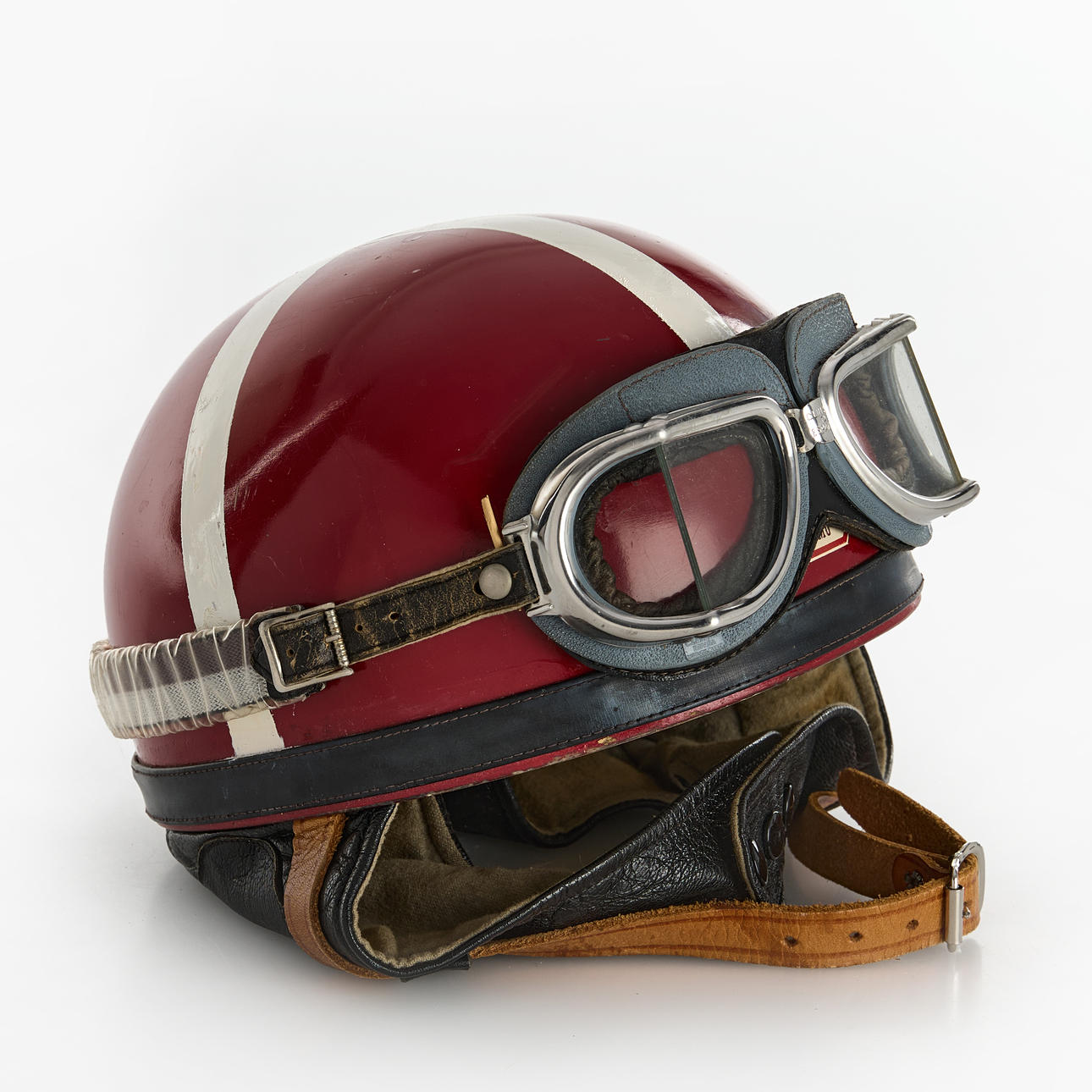 MOTORCYKEL/MOPELHJÄLM, med glasögon, Jofa, Sverige, 1940/50-tal