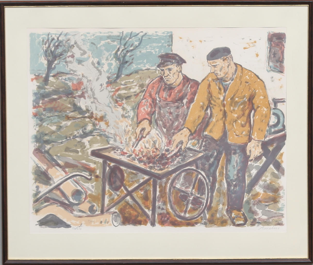 ALBIN AMELIN. Färglitografi. Signerad och numrerad 26/310.