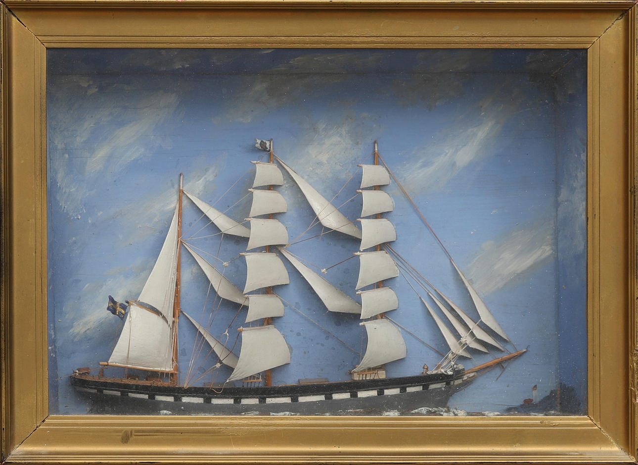 DIORAMA, ship model. 20th century.