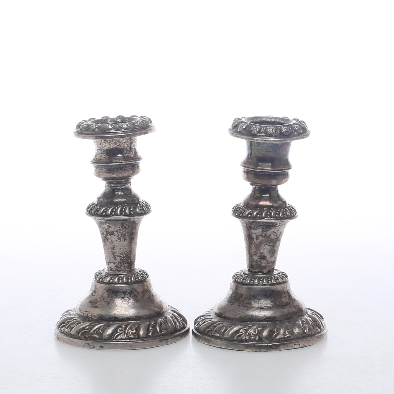 LJUSSTAKAR 1 par, silver, Carl Nyström, Stockholm, 1842.