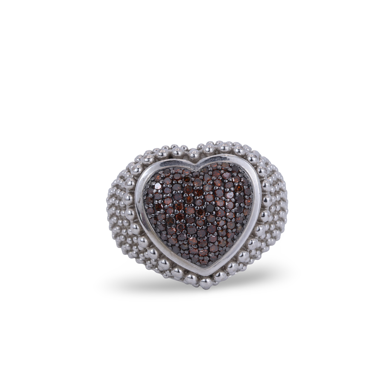RÖD DIAMANT-RING I SILVER.