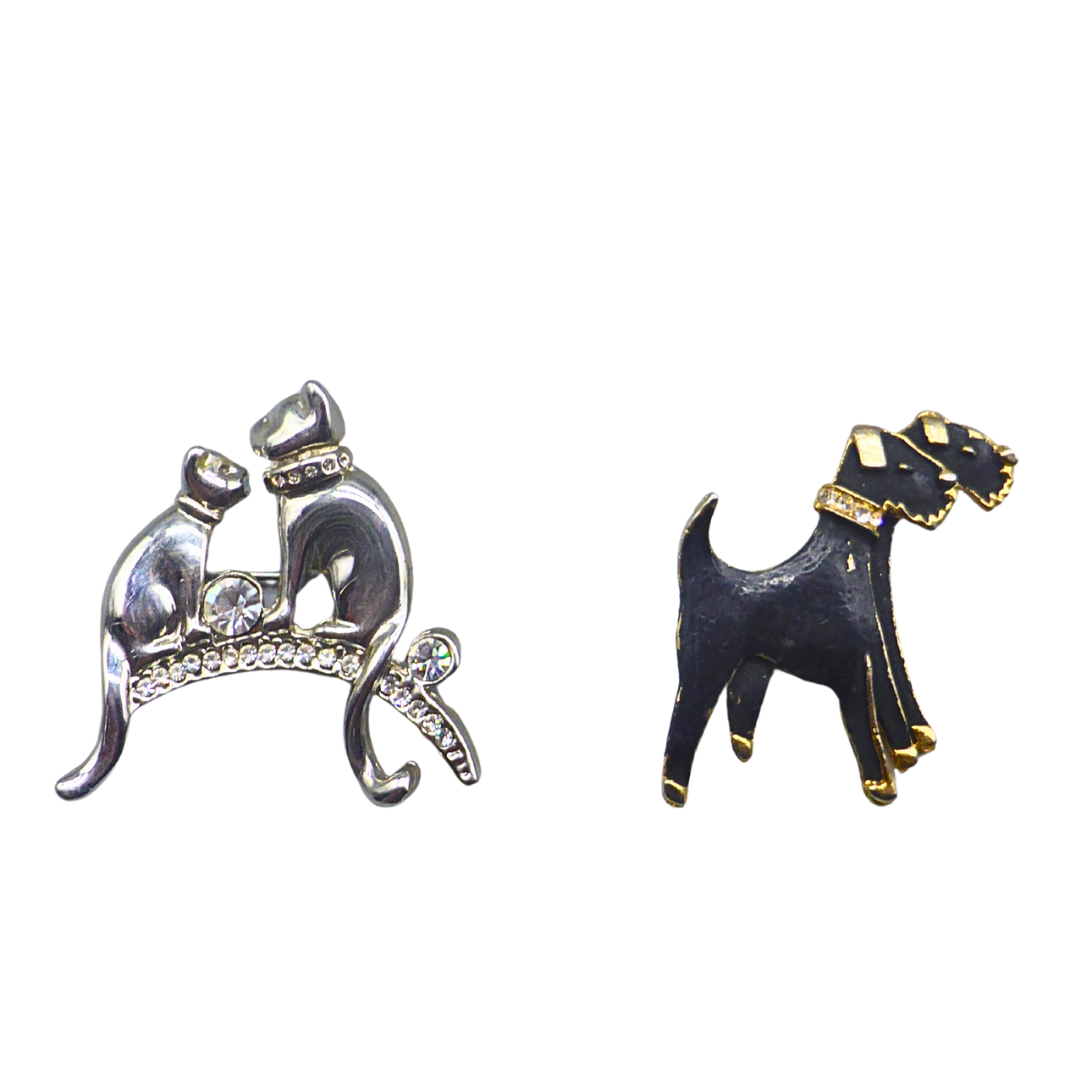 BROSCH SET MED HUND OCH KATT