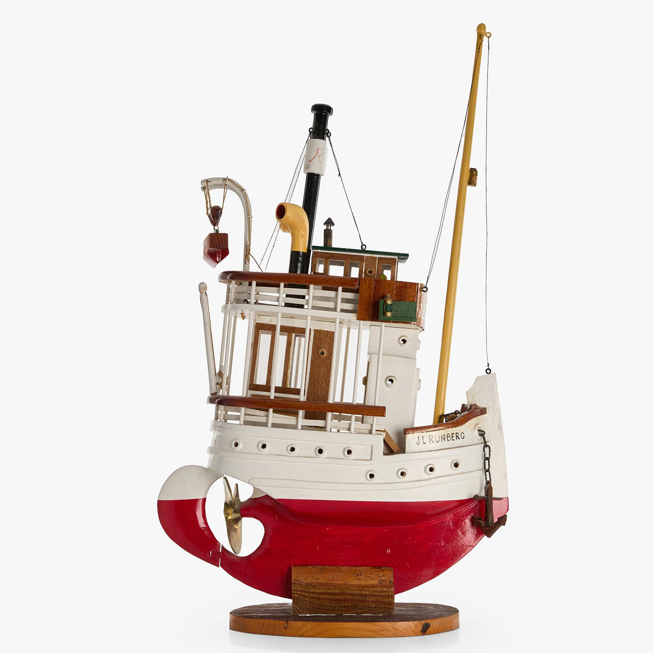 SKULPTUR. Båt, "m/s J.L Runeberg", signerad Å. Jensen, daterad -93