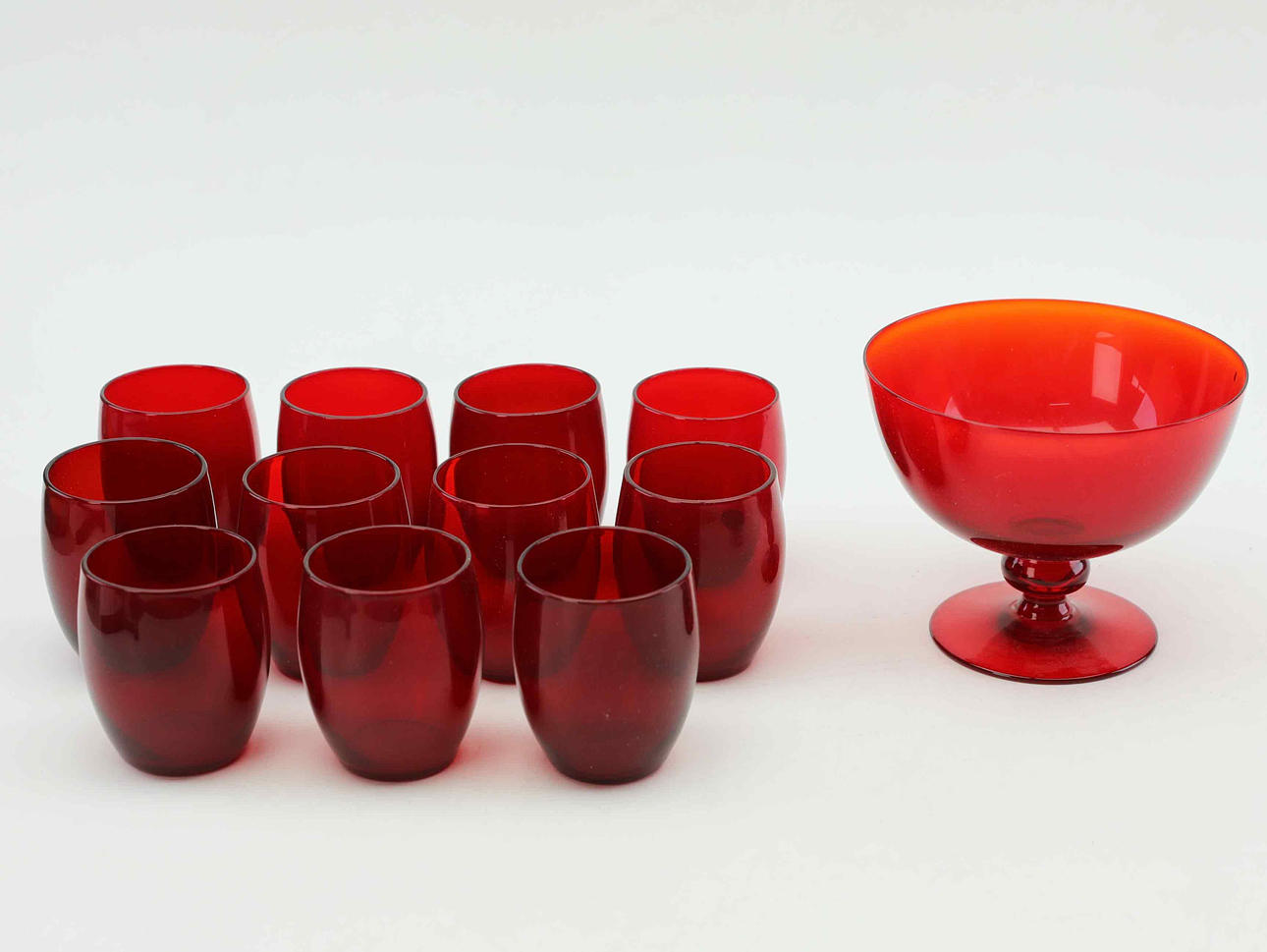 MONICA BRATT (1913–1961). glas & skål, 12 delar, Reijmyre Glasbruk, 1900-tal