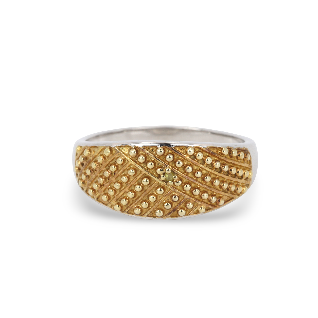 RING I SILVER MED FANCY YELLOW-DIAMANT.