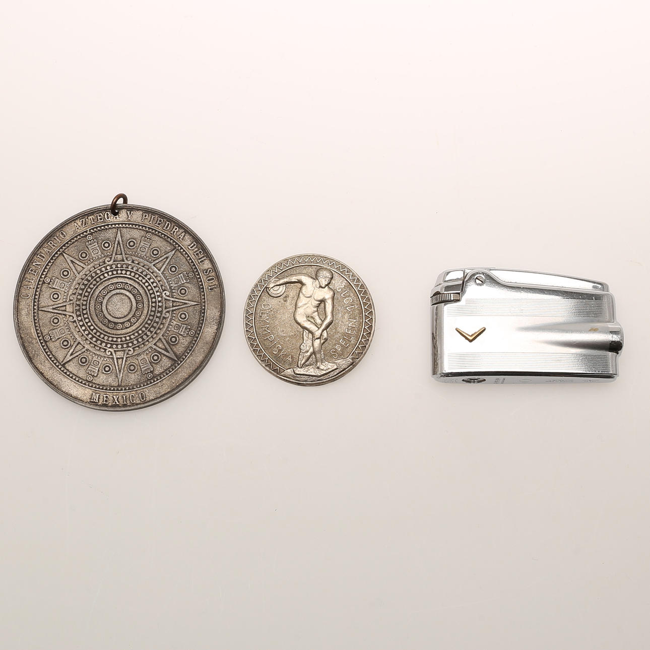 MÄRKE, Olympiska spelen 1912. MEDALJONG. CIGARETTÄNDARE, Ronson.