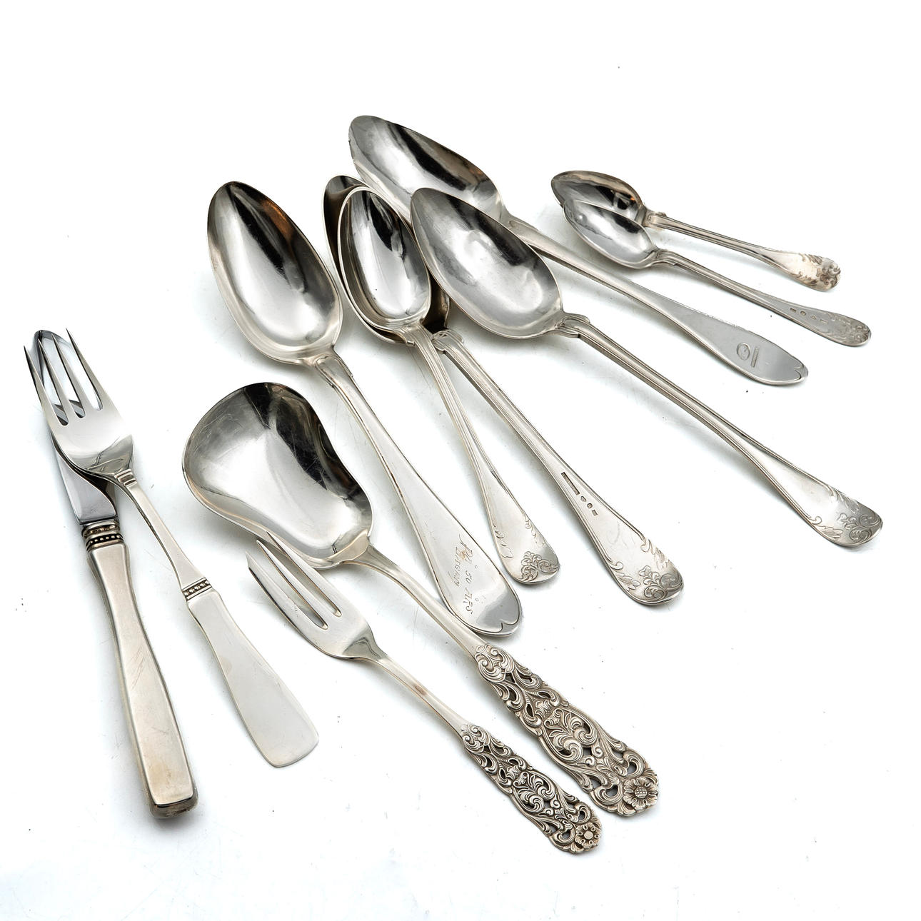 BESTICK, 11 delar, Silver, 18-/ 1900-tal