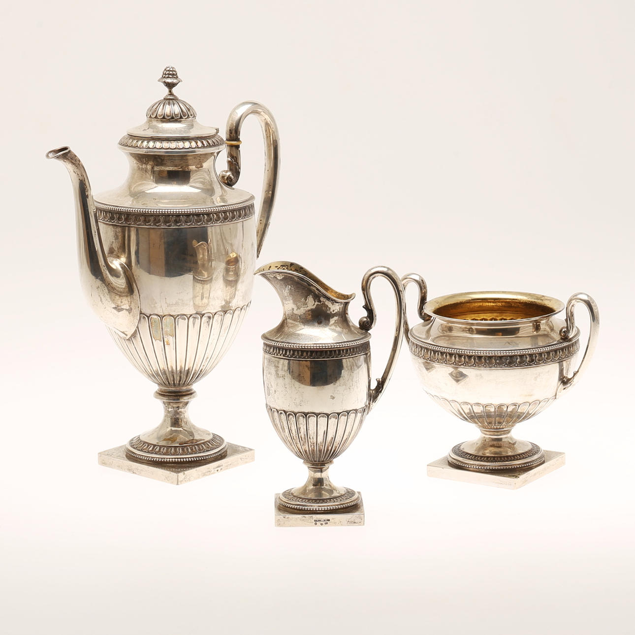 KAFFESERVIS, 3 delar, silver.