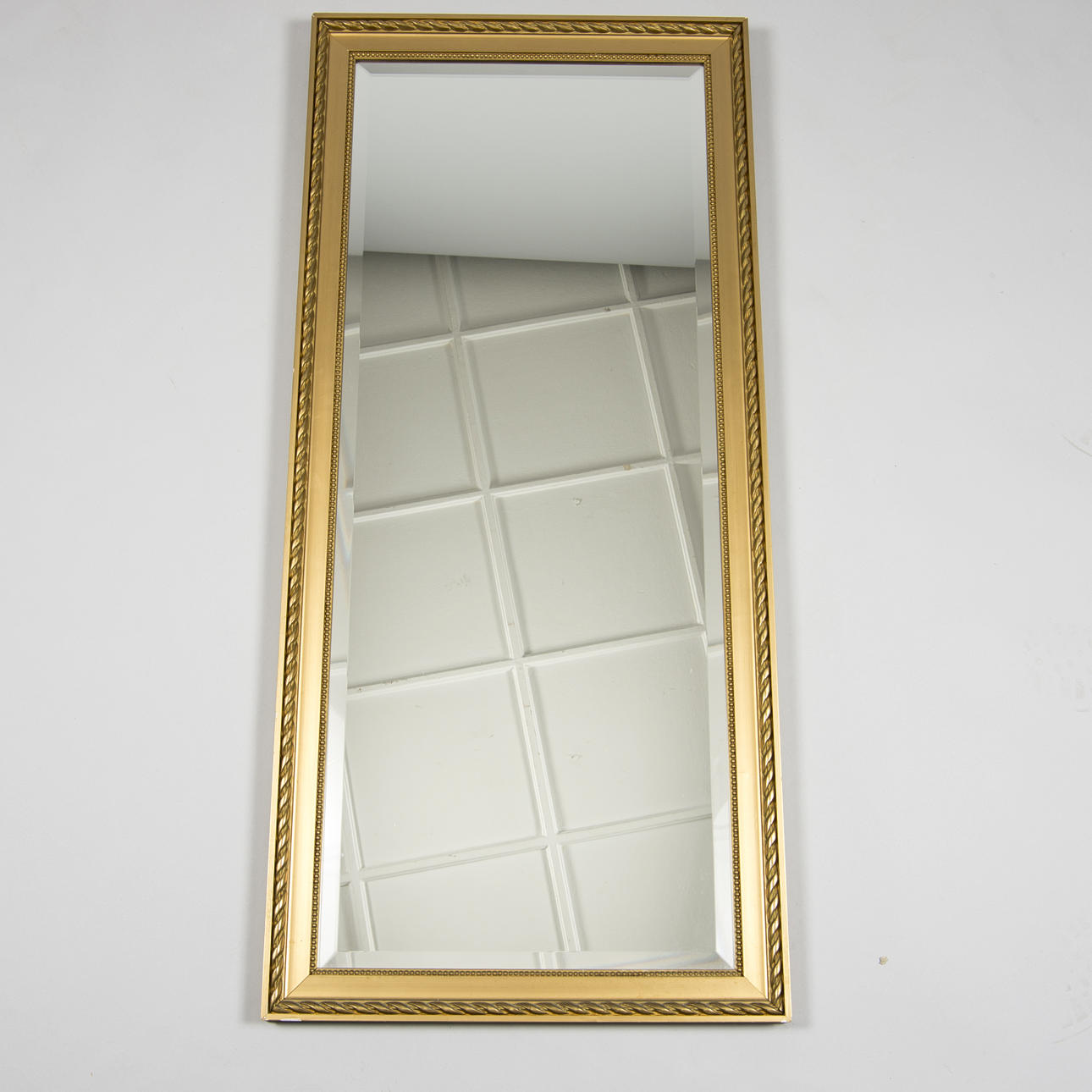 SPEGEL, förgylld, fasettslipat glas, 1900-talets mitt.