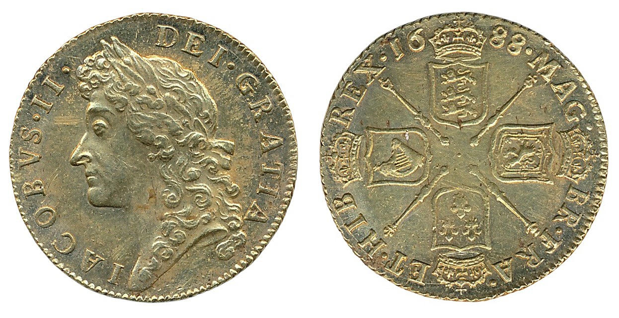 JAMES II 1688 GUINEA.