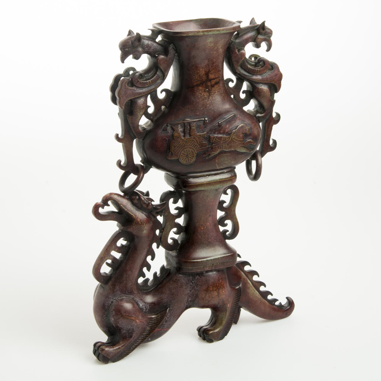 VAS, sten, rikligt skulpterad, Kina, samtida.