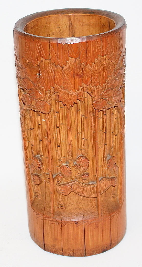 BRUSH VASE, Bamboo, oriental, Brush pot.