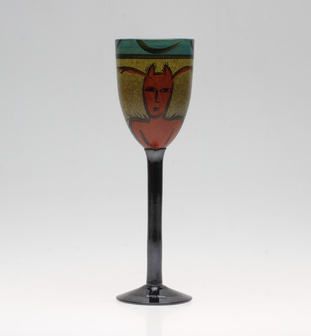 POKAL, konstglas, Ulrica Hydman Vallien, Kosta Boda. Signerad.