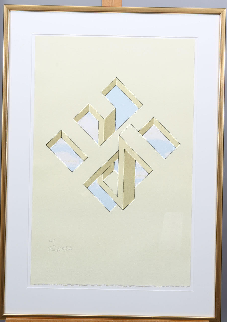 OSCAR REUTERSWÄRD. Färglitografi, H.C.,signerad.