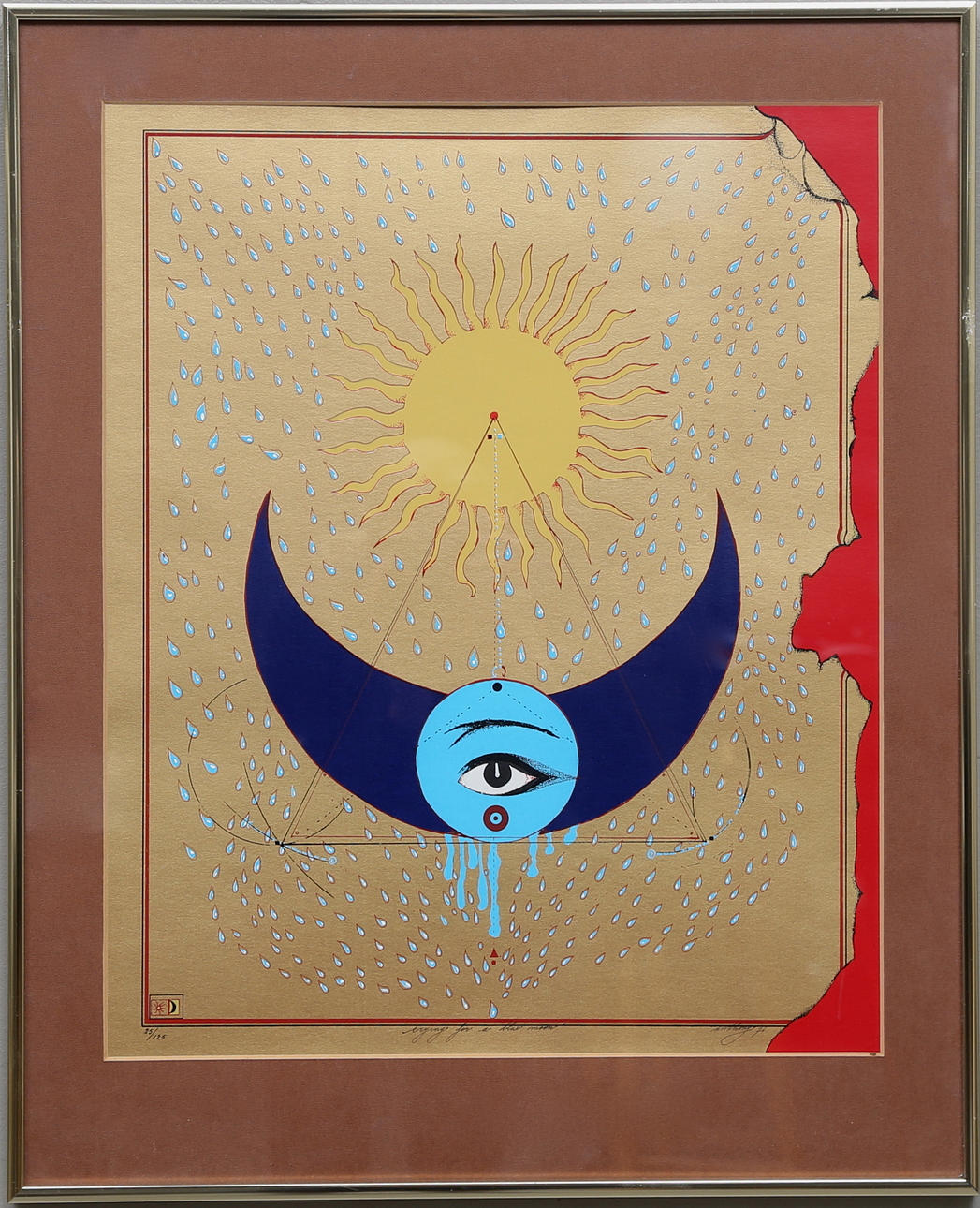 ANTHONY STRÜWER. "Blue moon", färglitografi/blandteknik, signerad anthony och daterad 76. Numrerad 25/125.