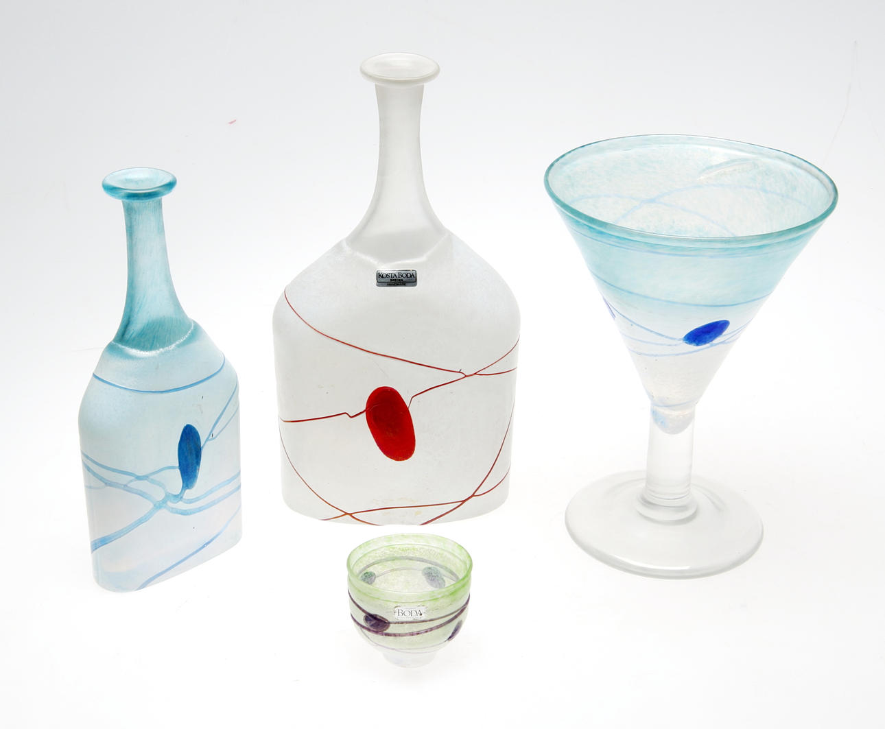 KONSTGLAS, 4 delar, Galaxy, Bertil Vallien, Kosta Boda.