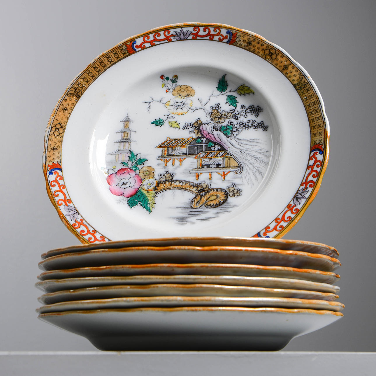 DINNER PLATES "Japan", Rörstrand, 8 pcs, 19th century.