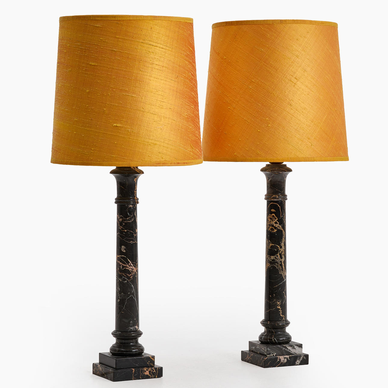 TABLE LAMPS, 1 pair, nero portoro marble.