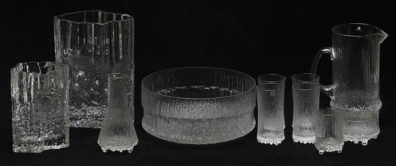 GLASFÖREMÅL,11 delar, Tapio Wikkala, Iittala, Finland, 1900-tal.