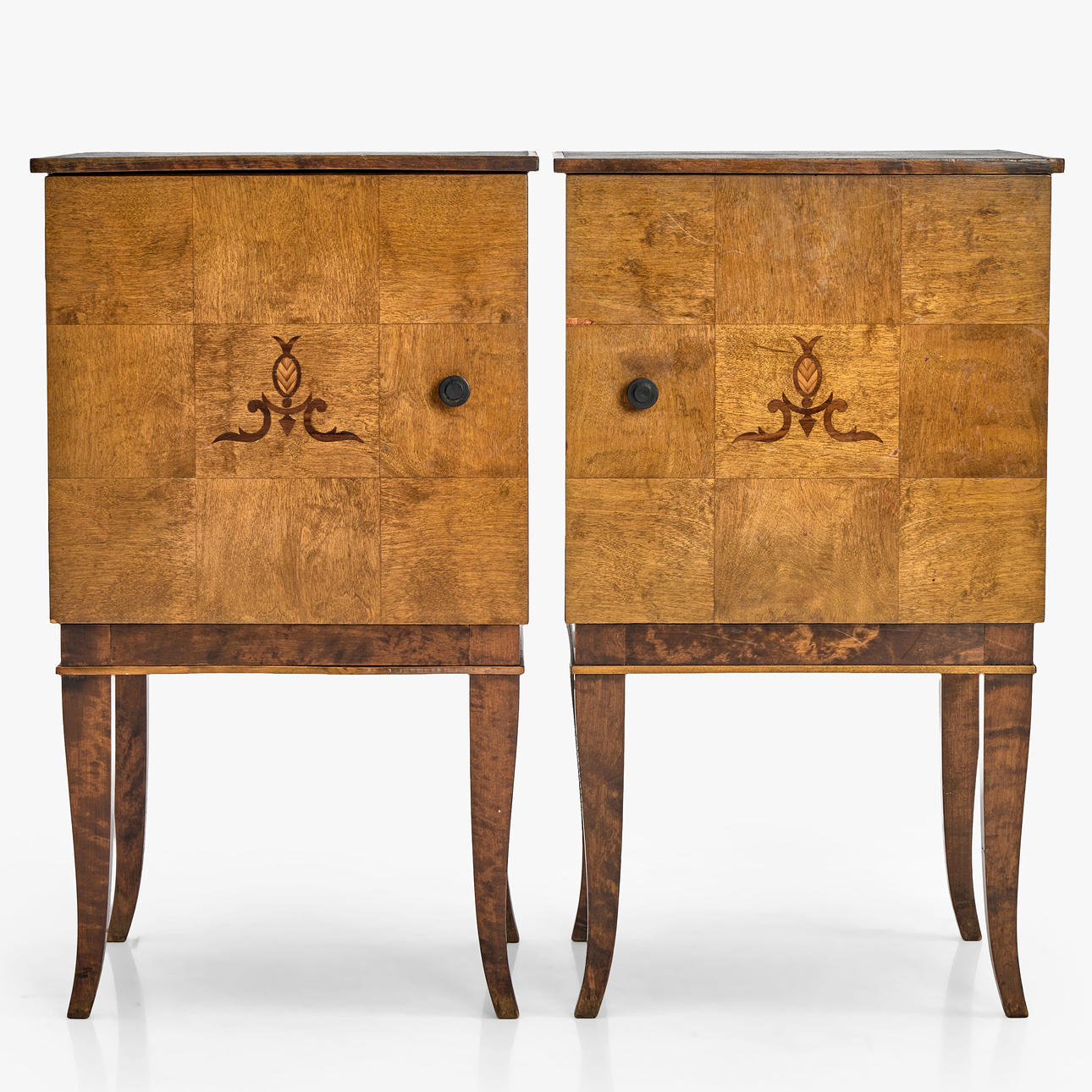 BEDSIDE TABLES, 1 pair, Swedish Grace, marquetry.
