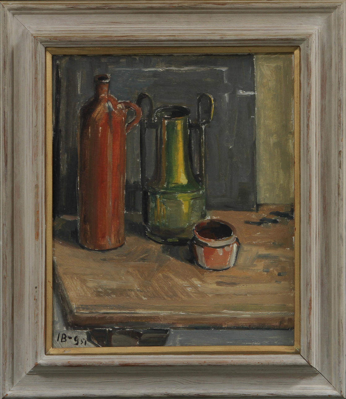 IWAN BROBERG. Stilleben, olja på pannå, sign IB-g o dat 51.