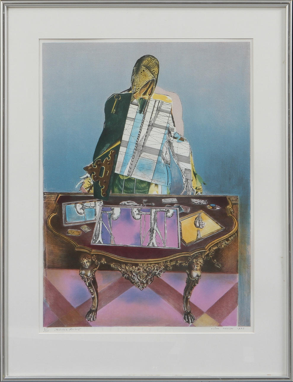 ENDRE NEMES. "Medicinskt föredrag", litografi, signerad och numrerad 9/150.