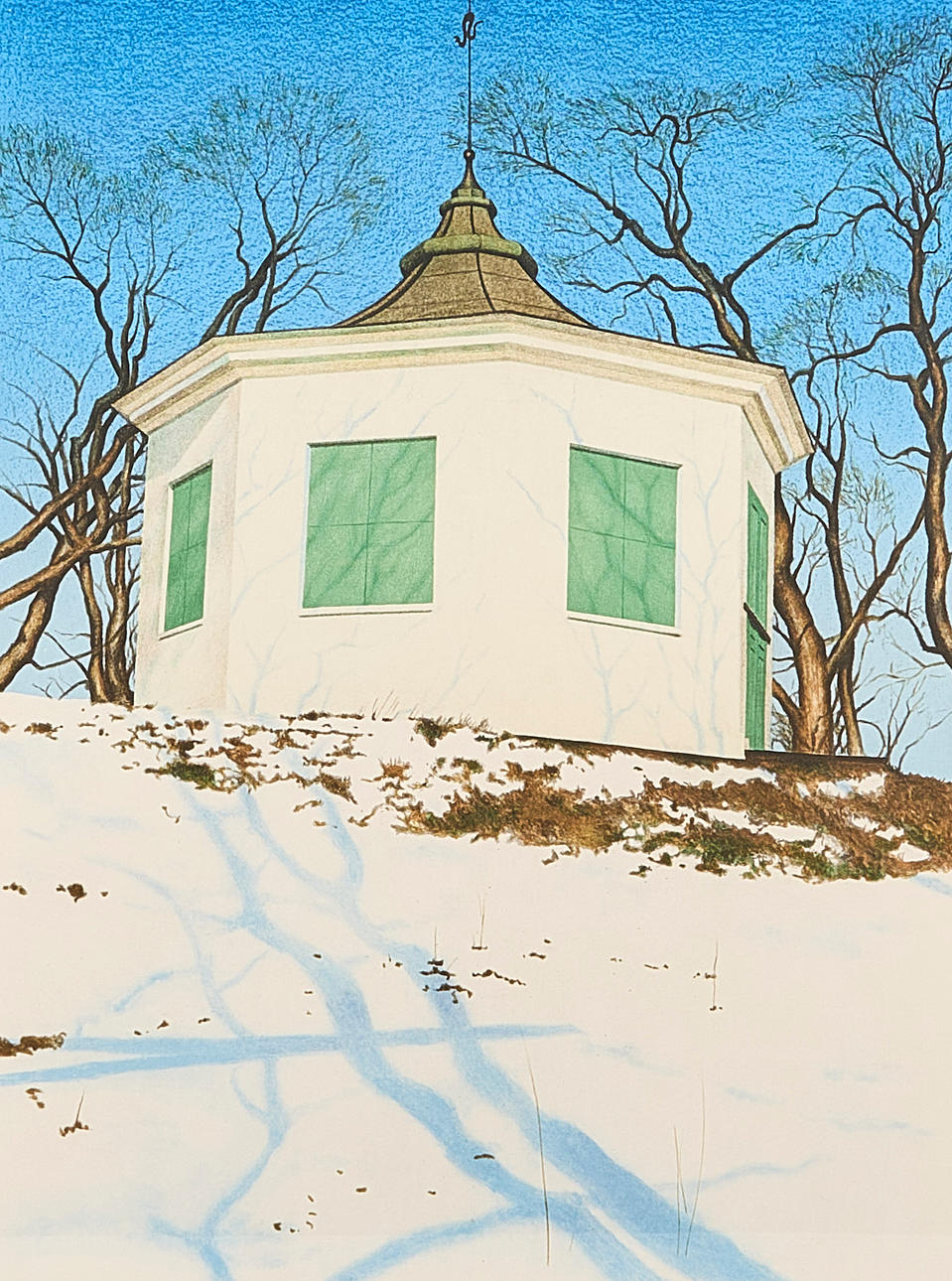 GUNNAR SÖDERSTRÖM. Colour lithograph "Paviljongen", signed and numbered 133/260.