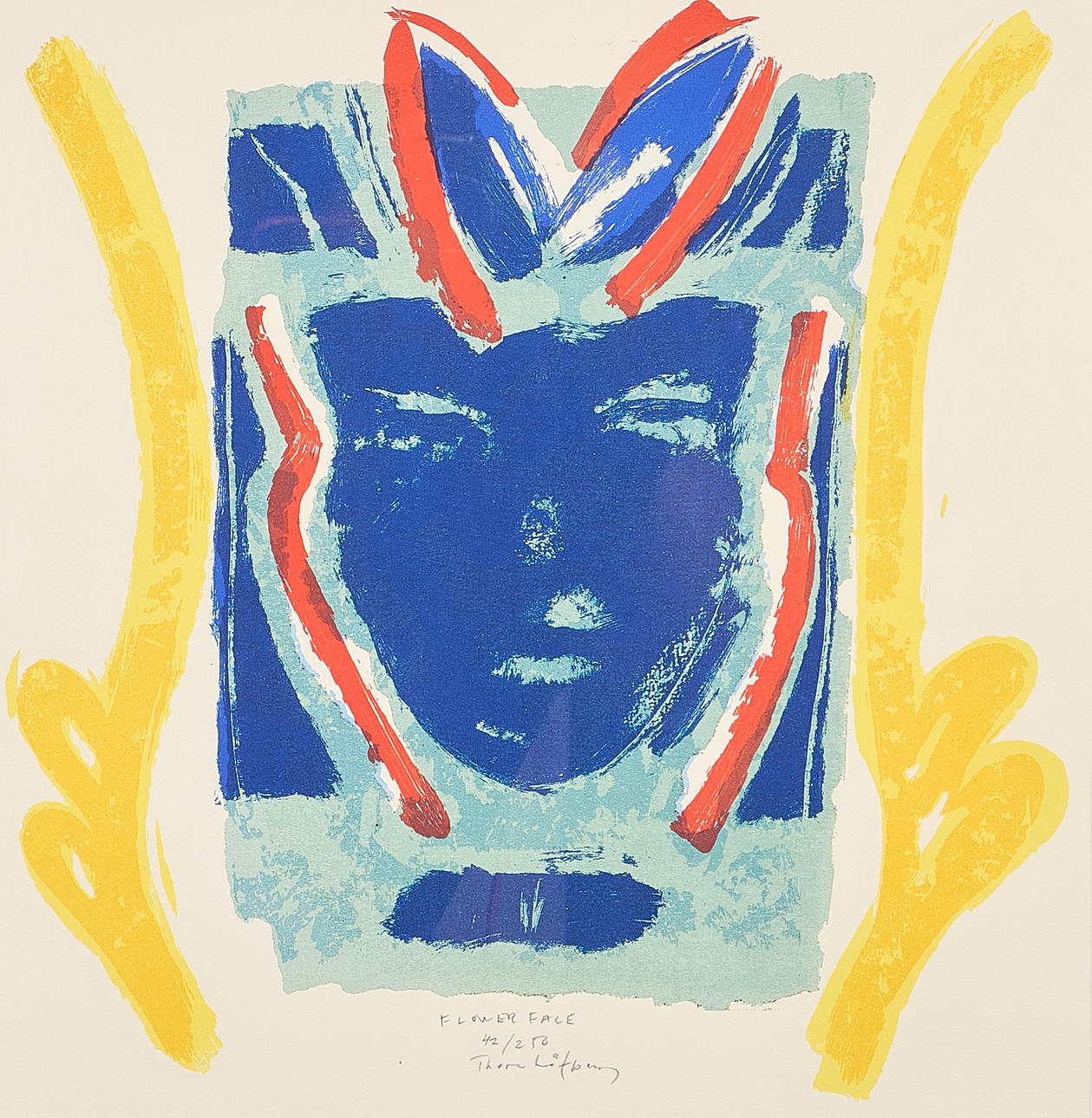 THORE LÖFBERG. Colour lithograph, "Flower face", signed and numbered 42/250.