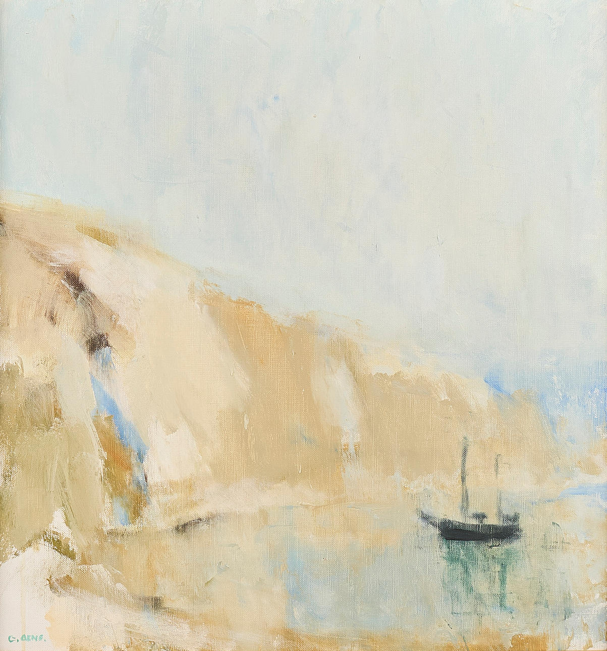 GUSTAV ARNE. Oil painting, "Skuta vid Hven", signed.