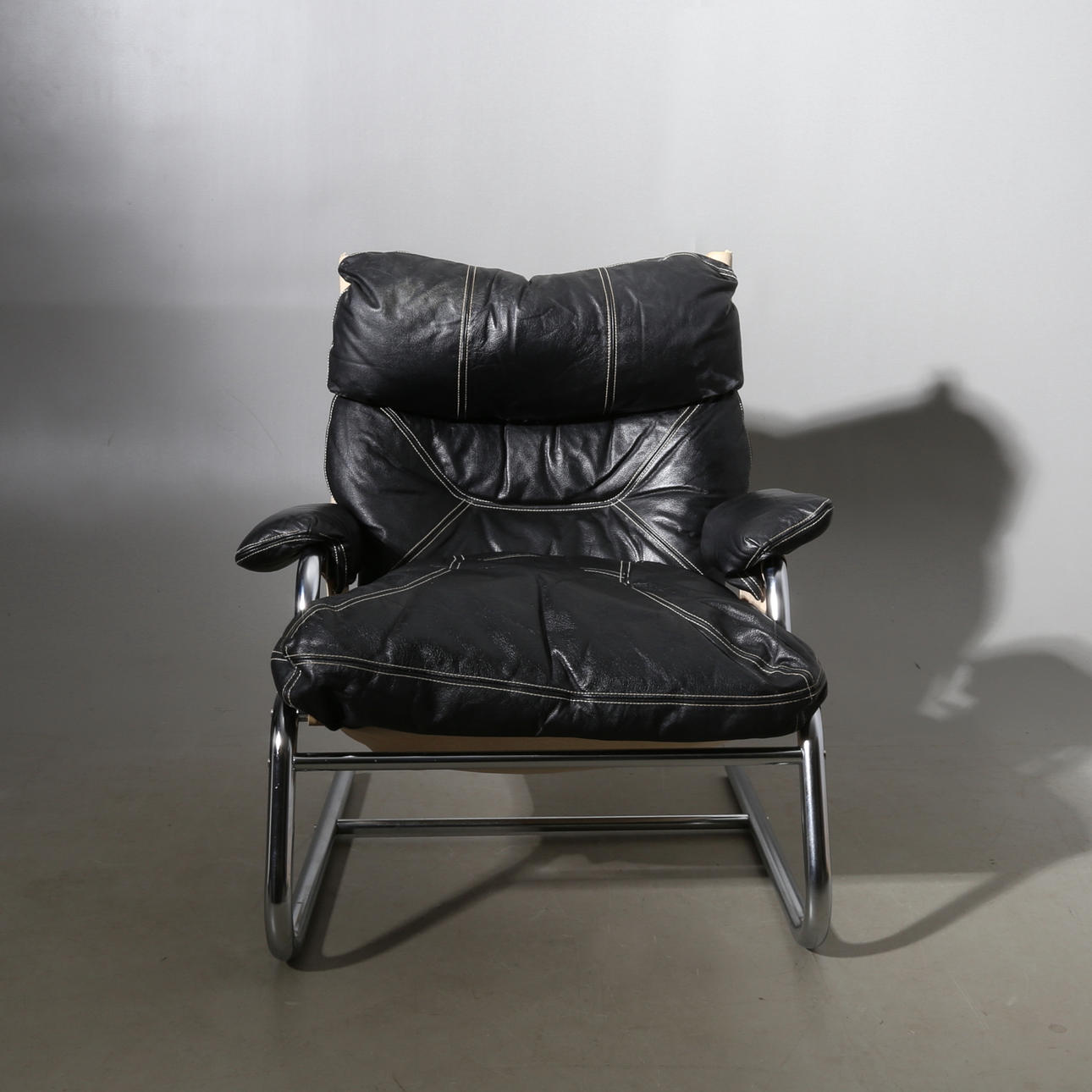 FÅTÖLJ, stålrör, 1970-tal.