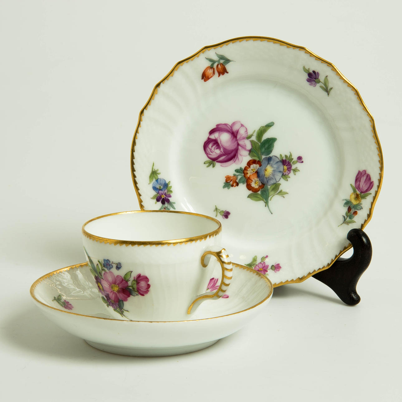 KAFFESERVIS, 56 delar, "Sachsisk blomst", Royal Copenhagen.