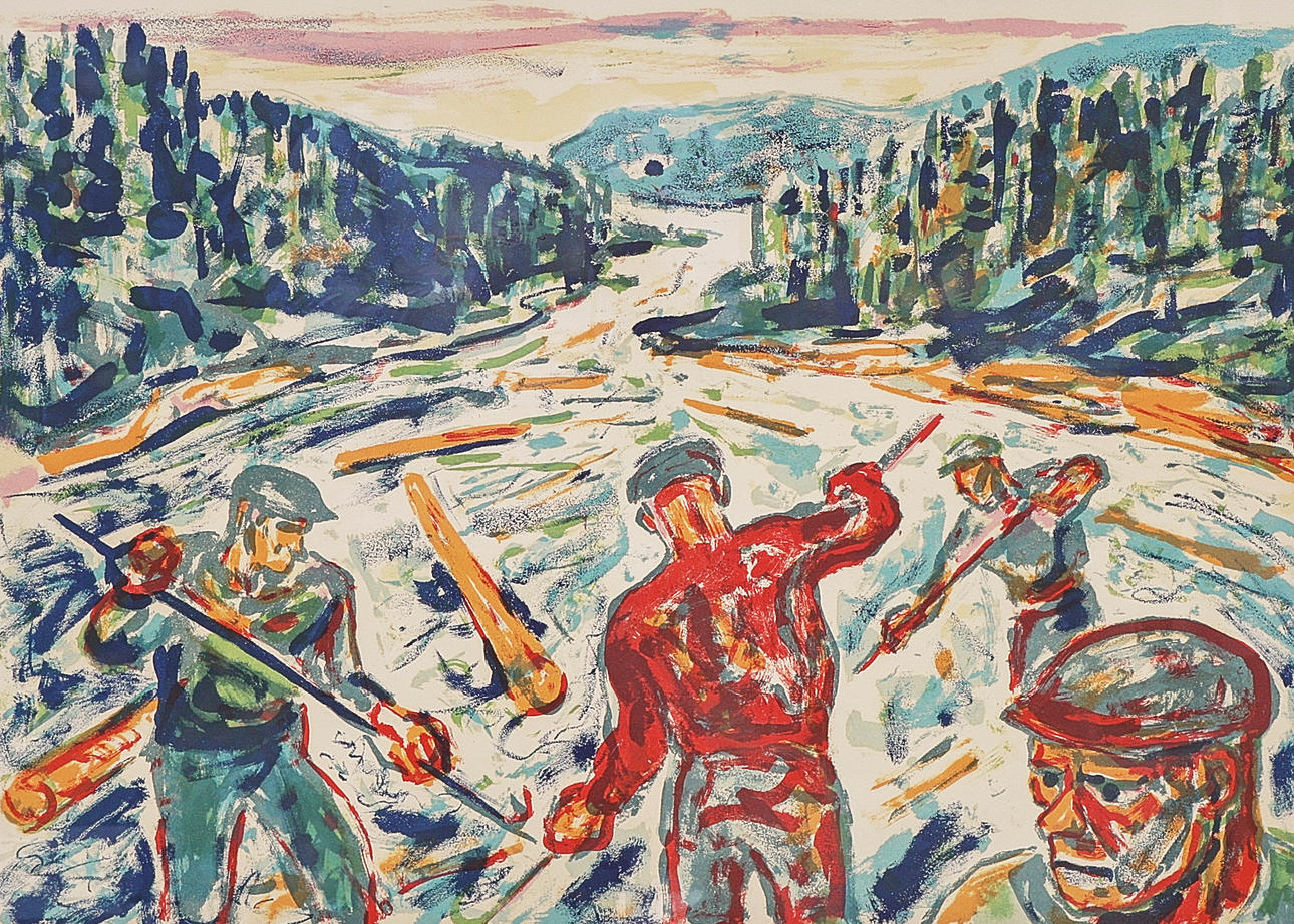 ALBIN AMELIN. Colour lithograph, signed and numbered 231/310.