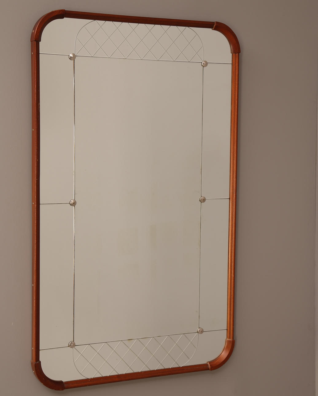 VÄGGSPEGEL, träram, Glas&Trä Hovmantorp, 1960/70-tal.