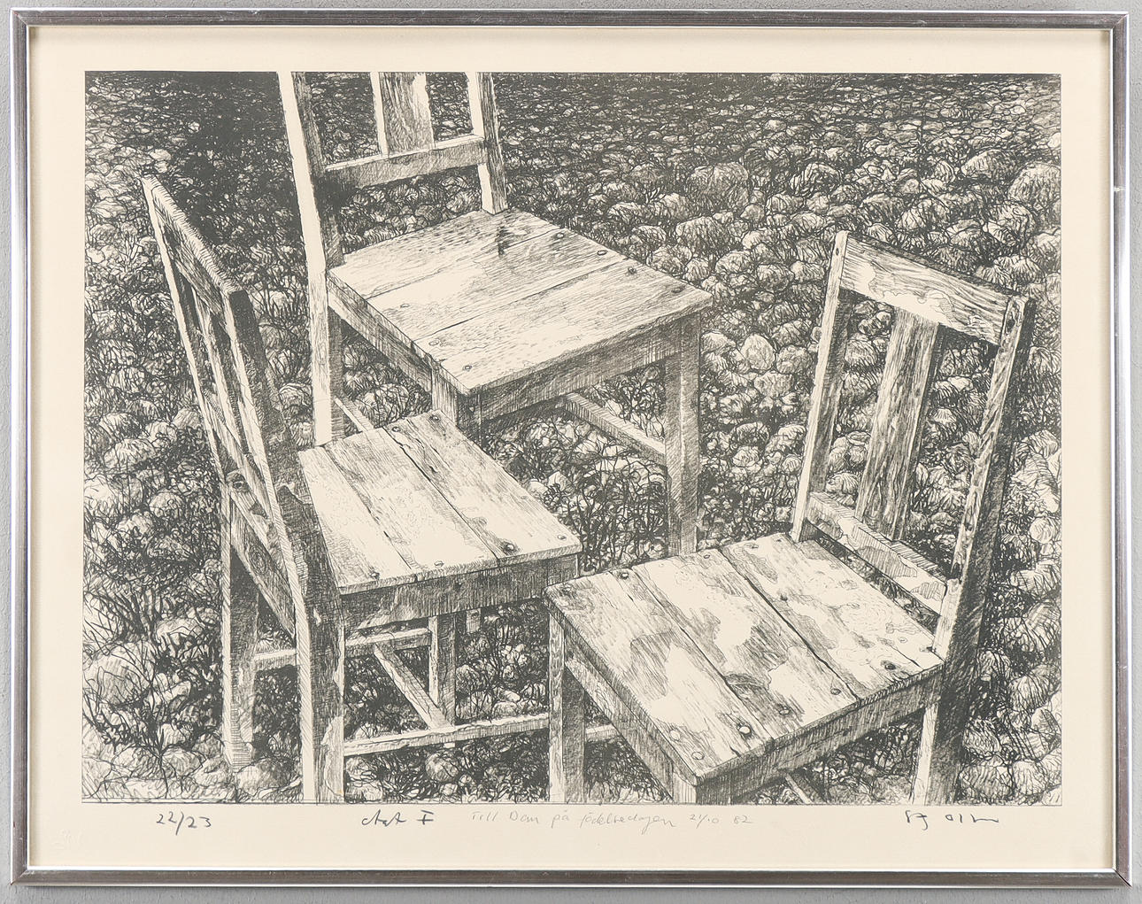 STIG OLSON. Lithograph 22/23, signed with dedication.