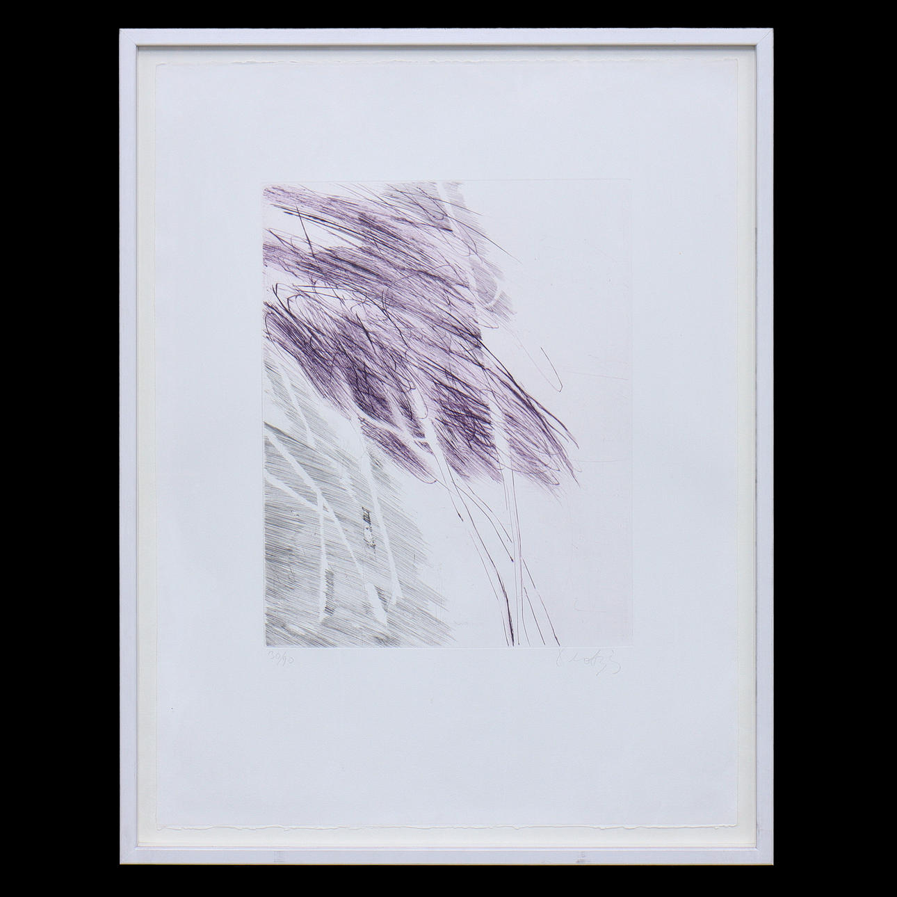 ULF TROTZIG. COLOUR ETCHING, SIGNED AND NUMBERED, FRAMED.
