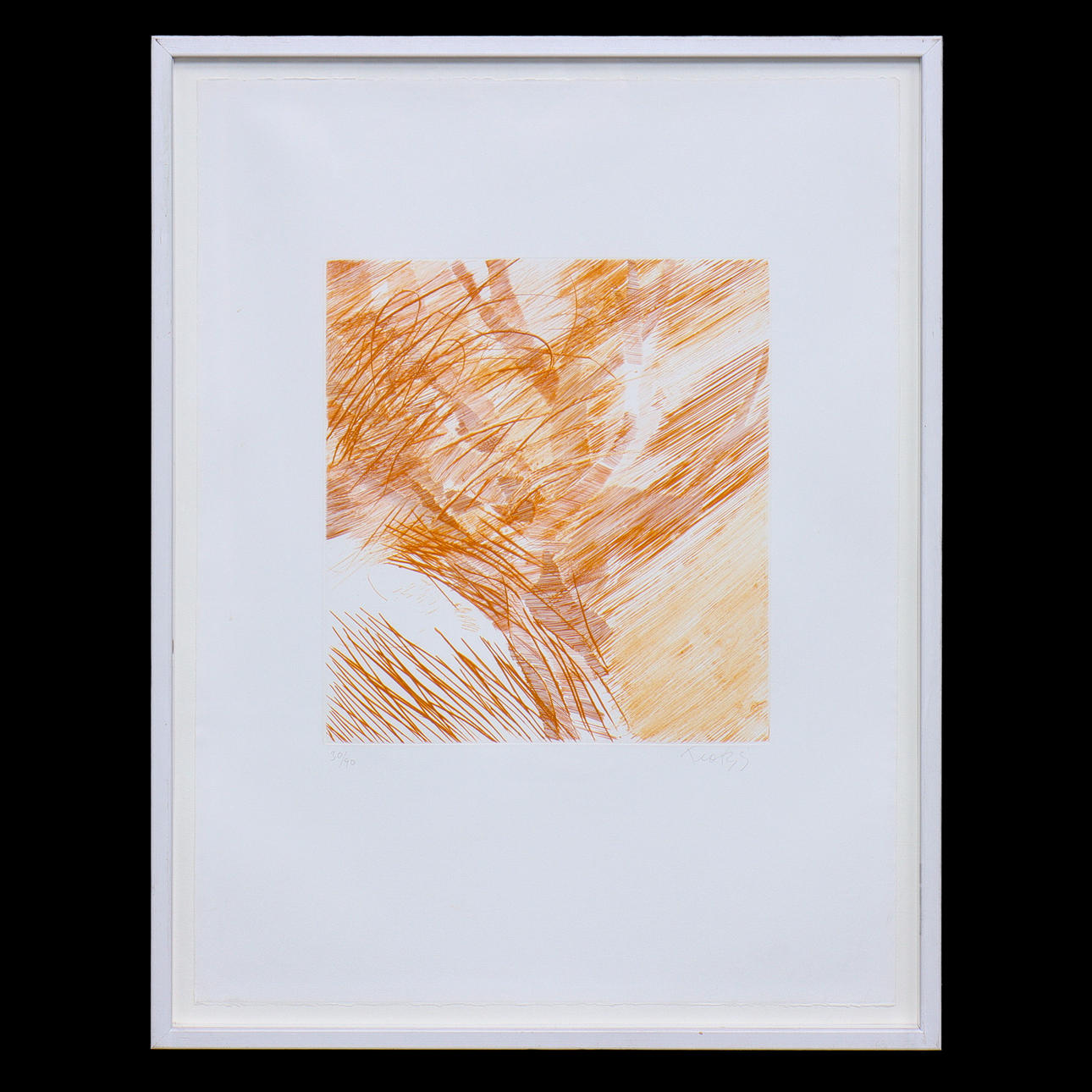 ULF TROTZIG. COLOUR ETCHING, SIGNED AND NUMBERED, FRAMED.