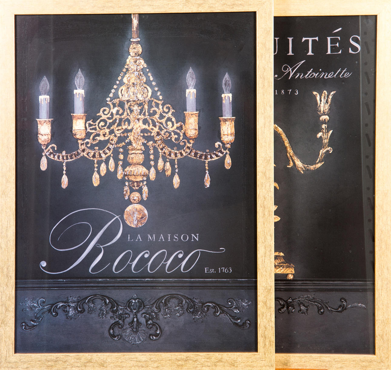 TRYCK I FÖRGYLLDA RAMAR, 2 stycken med anika motiv.