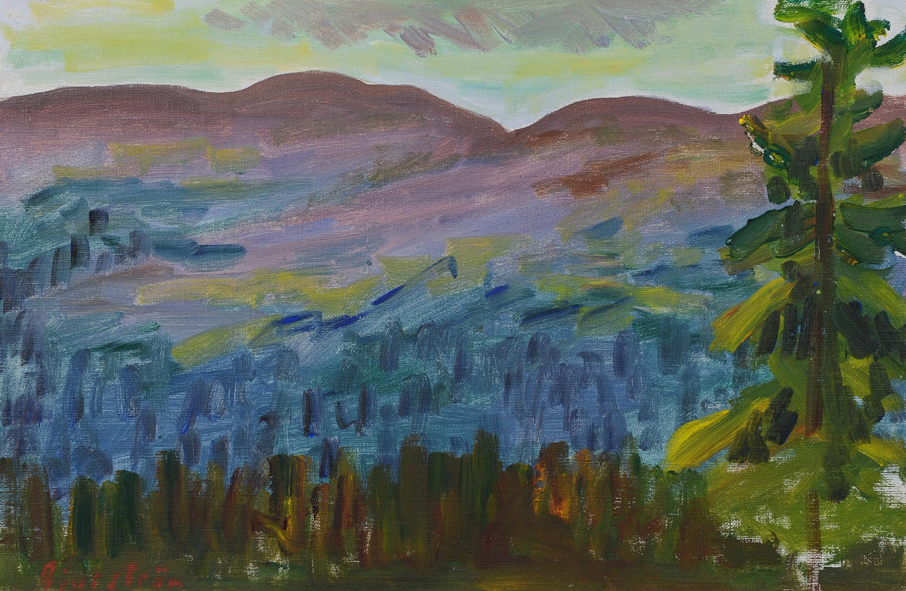 TOR BJURSTRÖM. Mountain landscape, oil on panel, signed.