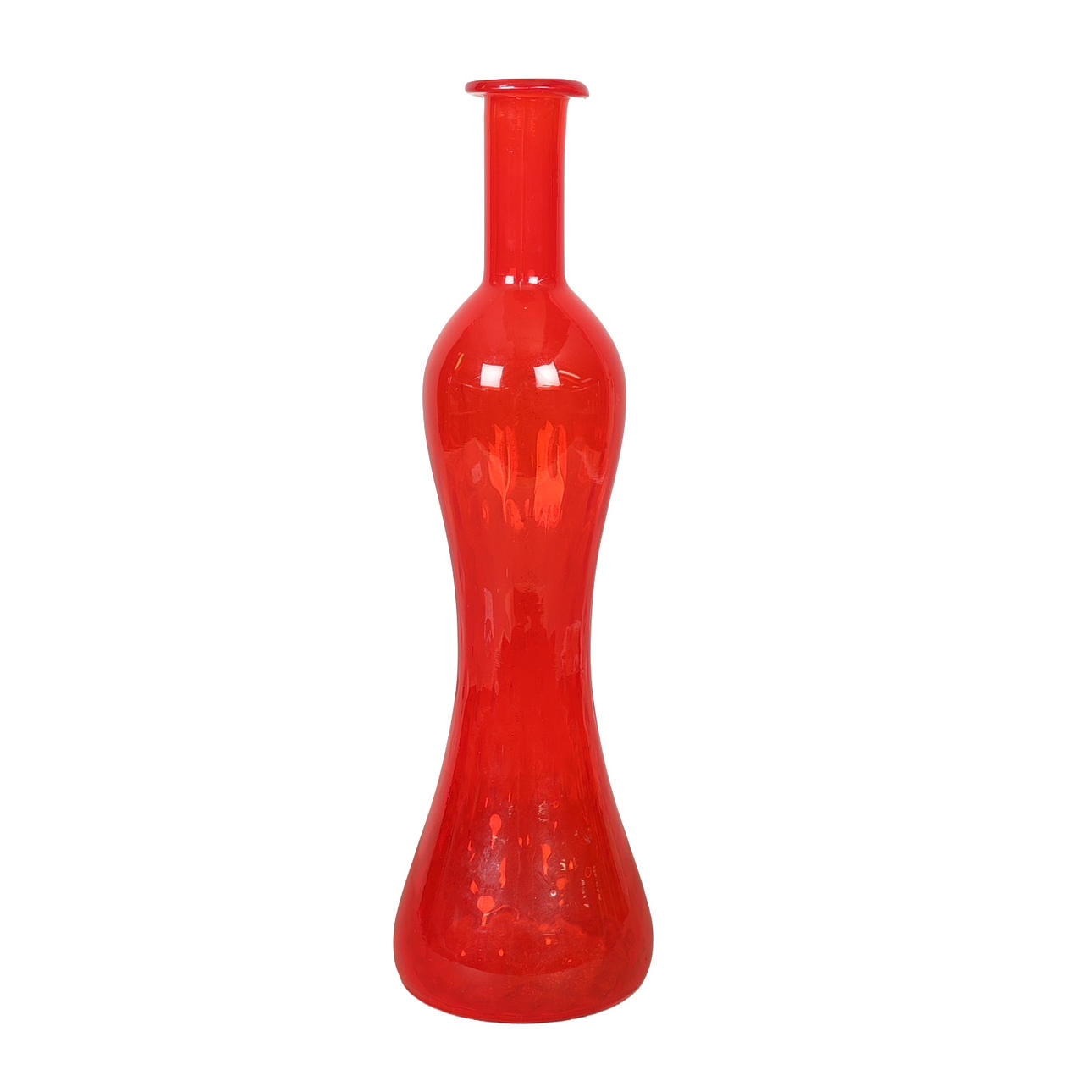 AN EMPOLI RUBY GLASS VASE.