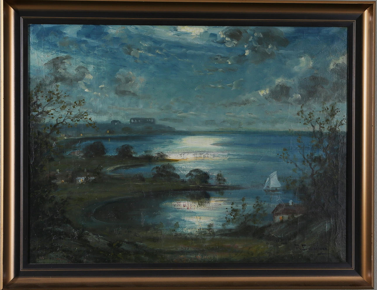 RAGNAR SWAHN. Borgholms slottsruin, olja på duk, signerad.