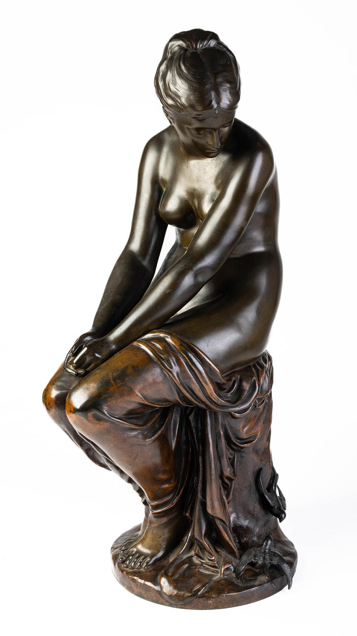 AUGUSTE JOSEPH PEIFFER (1832-1886) BRONZE STATUE.