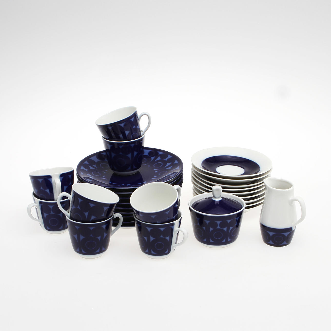 KAFFESERVIS, 19 delar, porslin, "Agda" Rörstrand.