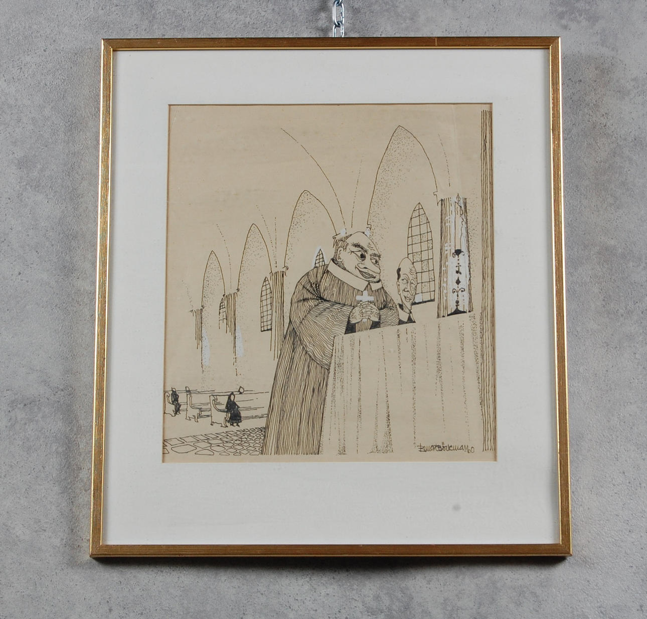 BENGT BÖCKMAN. Teckning, signerad, daterad -60.