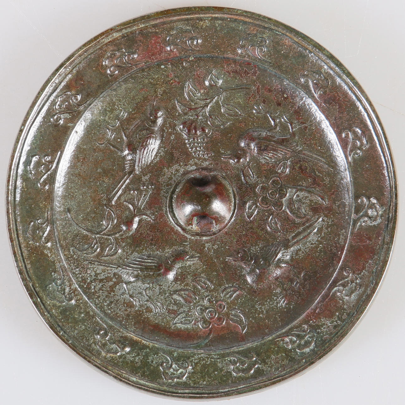 SPEGEL, brons, mingdynasti, Kina.